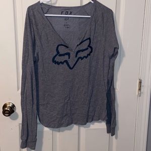 Fox racing airline v neck long sleeve tee